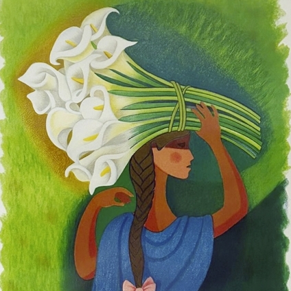 Trinidad Osorio Niña con flores